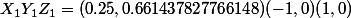 X_1Y_1Z_1 = (0.25, 0.661437827766148)(-1,0)(1,0)